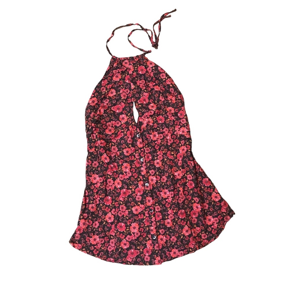 🆕 Free People Floral Halter Tie Mini Dress Top
